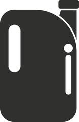 Simple black icon of a plastic jerrycan showing the fuel level