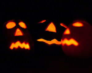 Jack-o-lanterns. The symbol of Halloween.