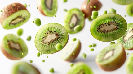 Fototapeta premium Kiwi Fruit Explosion in Motion