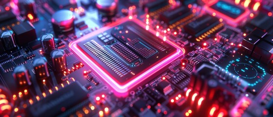 Obraz premium Neonthemed gear with vibrant hues and intricate design details, captured in high definition