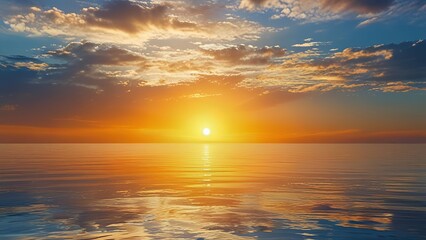 Obraz premium Great sunset horizon over the ocean