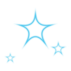 Glowing yellow star decoration. Y2K style sparkling stars.