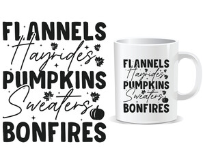 Fall Autumn Mug design vector, autumn vector, mug design
