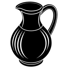 beautiful jug vector silhouette illustration svg file 