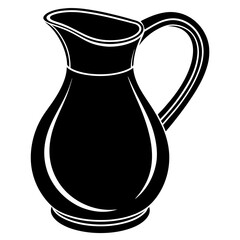 beautiful jug vector silhouette illustration svg file 