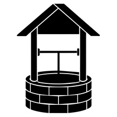 tubewell house vector silhouette illustration svg file