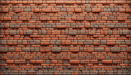 Fototapeta premium Seamless Horizontal Red-Brown Brick Wall Texture