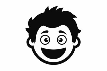 Smiling Face Icon Black Silhouette Vector,happy, illustration, vector, symbol, emotion, expression, smiling, yellow, sign, funny, comic, 