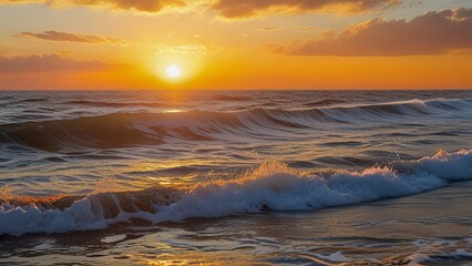 Fototapeta premium Great sunset horizon over the ocean