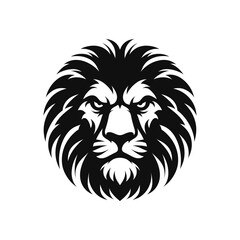 Fierce Lion Head Silhouette Vector: Powerful Wildlife Illustration
