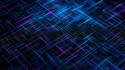 Interwoven digital lines, black background, neon highlights, glowing effect, dynamic and sleek layout.