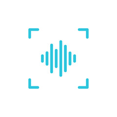 Sound recognition icon, isolated on white background, from blue icon set