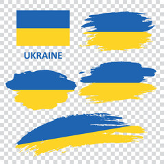 Set of vector Ukraine flags