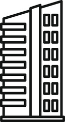 Simple line art of a building facade representing city life, architecture, and urban development