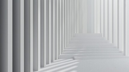 White geometric lines on a light grey background, minimalist and structured, conveying a sense of balance and harmony.