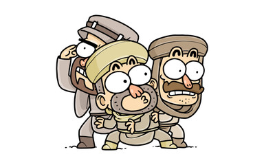 Three Terrified Arabian Men Character RG