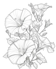 Morning Glory coloring sheet.