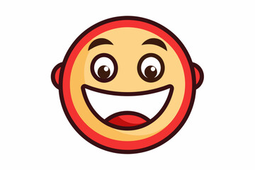 Fototapeta premium Smiling Face Icon Vector on White Background,smiling face, icon, vector, white background, emoticon, symbol, happy, joyful, expression, 