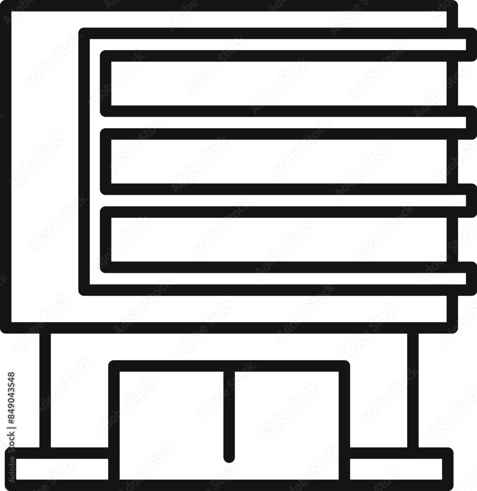 Poster icon of a network server processing big data with indicator lights