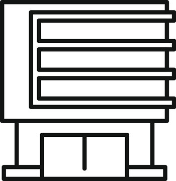 Icon of a network server processing big data with indicator lights