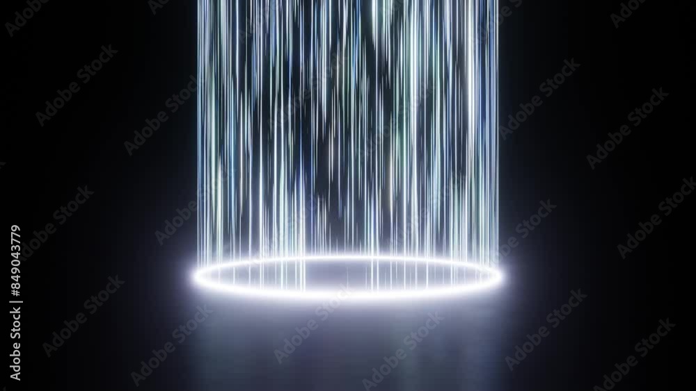 Fototapete abstract of dark sci-fi space warp, futuristic spaceship corridor. loop animation.