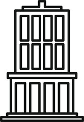 Simple icon of urban multi storey building with columns on the first floor