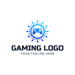 Game console and video games stick logo design template