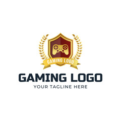 Game console and video games stick logo design template