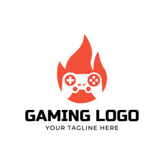 Game console and video games stick logo design template