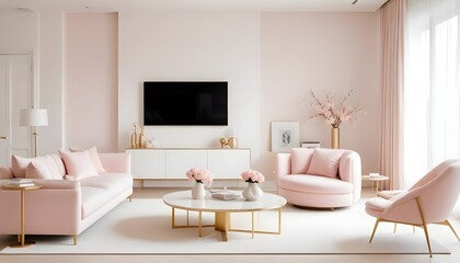 white and gold theme modern interior