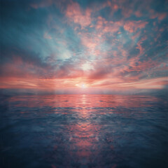 Obraz premium Vibrant Ocean Sunset with Colorful Sky