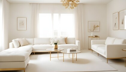 white and gold theme modern interior