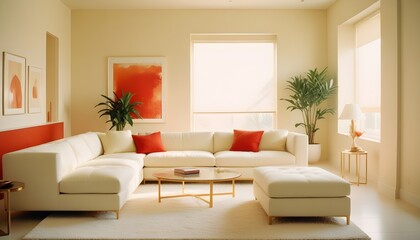 white and gold theme modern interior