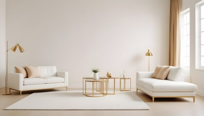 white and gold theme modern interior