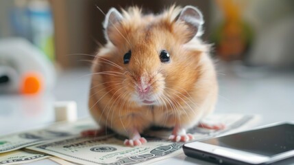 Hamster kombat game on cryptocurrency mining, concept of mini games on cryptocurrency earning
