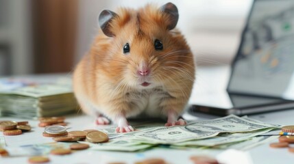 Hamster kombat game on cryptocurrency mining, concept of mini games on cryptocurrency earning