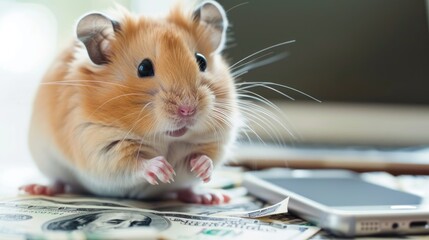 Hamster kombat game on cryptocurrency mining, concept of mini games on cryptocurrency earning