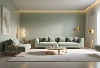 white and gold theme modern interior