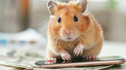 Hamster kombat game on cryptocurrency mining, concept of mini games on cryptocurrency earning