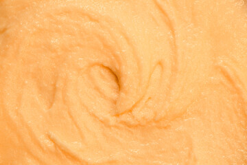 Fruit yogurt ice cream. Smoothies from fresh fruits and berries. Ice cream texture. Delicious sweet dessert close-up as a background.