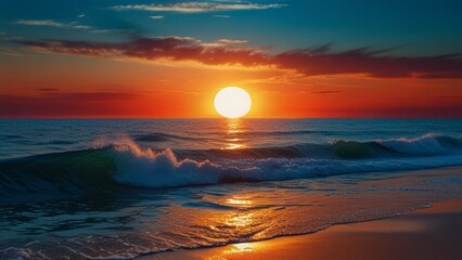 Great sunset horizon over the ocean