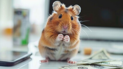 Hamster kombat game on cryptocurrency mining, concept of mini games on cryptocurrency earning