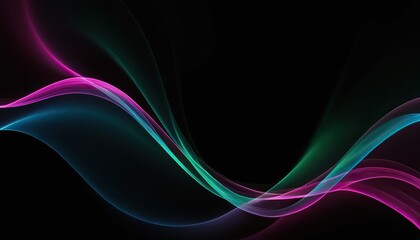 Fototapeta premium Abstract futuristic background with green purple glowing neon moving high speed wave lines and bokeh lights.