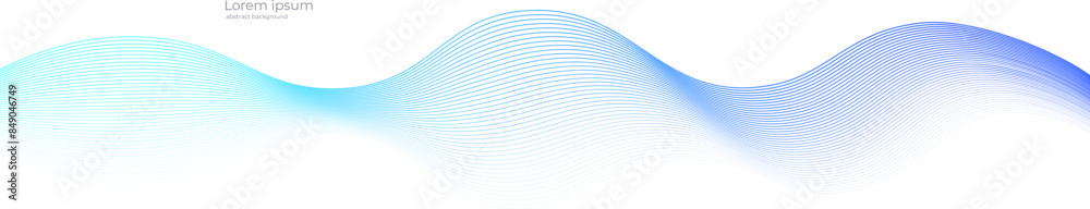 Poster Vector wave dynamic music lines. Blue-violet abstract lines. Sound waves on transparent background for your design. Vector EPS 10