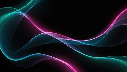 Abstract futuristic background with green purple glowing neon moving high speed wave lines and bokeh lights.