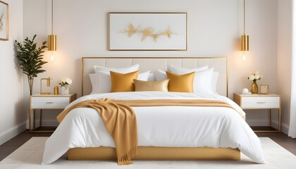 white and gold theme modern interior