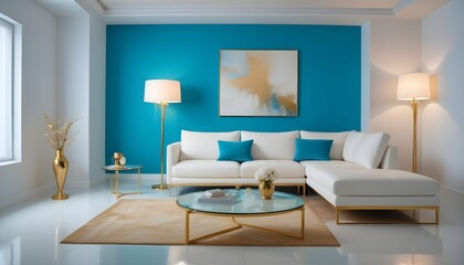 white and gold theme modern interior