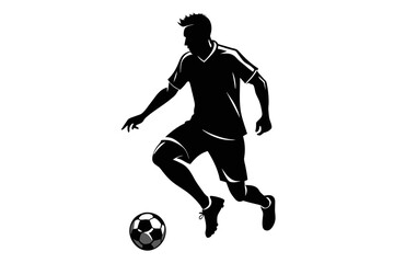 Soccer Player Black Silhouette on White Background,soccer, football, ball, sport, player, game, kick, illustration, play, vector, athlete, team, people, goal, competition, silhouette, footballer, acti