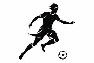 Soccer Player Black Silhouette on White Background,soccer, football, ball, sport, player, game, kick, illustration, play, vector, athlete, team, people, goal, competition, silhouette, footballer, acti