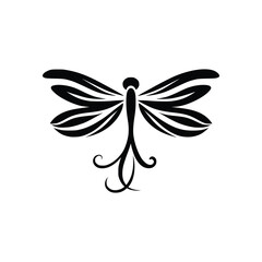 Minimalist Dragonfly Logo - Detailed Vector Insect Illustration